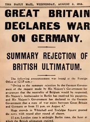 La Gran Bretagna dichiara guerra alla Germania, 1914