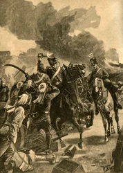 Generale britannico Joseph Thackwell alla battaglia di Sobraon, Punjab, India, 1846 c1890