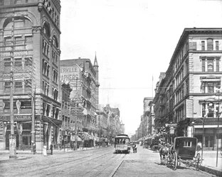 Broadway, Nord da Chestnut Street, St. Louis, Missouri, USA, c1900