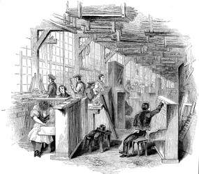 Fabbrica di pianoforti Broadwoods, Horseferry Road, Westminster, Londra, 1842