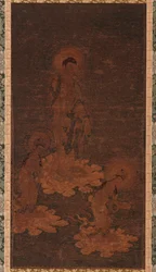Discesa di benvenuto di Buddha Amida, periodo Kamakura, XIV secolo