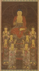 Buddha Amitabha Amita e gli Otto Grandi Bodhisattva, tardo periodo Goryeo, metà-tardo XIV secolo