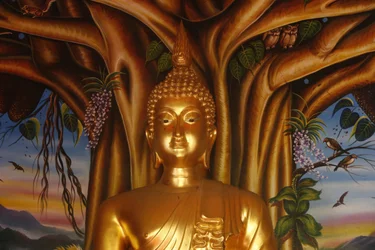 Statua del Buddha nel Wat Dab Phai, Chiang Mai, Thailandia