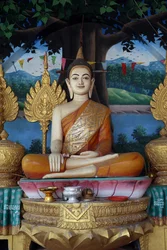 Statua di Buddha in un tempio Khmer. Cambogia
