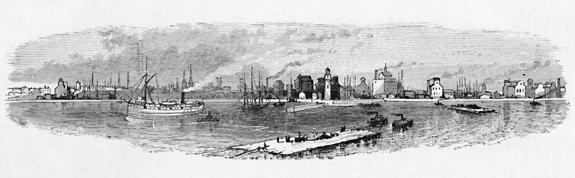 Porto di Buffalo, dalla diga, 1883