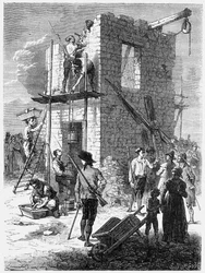 Costruzione di una stazione telegrafica Chappe, c1793, c1870