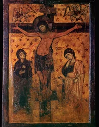 Icona bizantina della Crocifissione