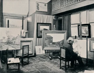 C. Cazin nel suo studio, c1897