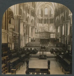 Cattedrale di Canterbury - Vista interna, Canterbury, Inghilterra, c1910