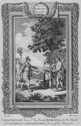 Carataco il capo britannico, tradito ignobilmente nelle mani dei Romani da Cartimandua, c1787