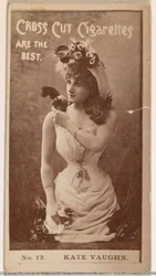 Carta numero 12, Kate Vaughn, dalla serie Attori e Attrici N145-2 emessa da Duke..., anni 1880