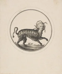 Caricatura che mostra Maria Antonietta come un leopardo, XVIII secolo