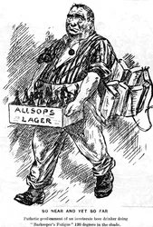 Cartone animato dal giornale di bordo The Comet, nave da trasporto truppe RMS Caronia, 1916-1917