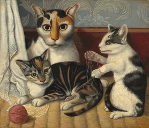 Gatto e gattini, c. 1872-1883
