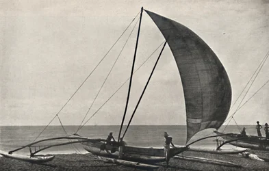Barca da pesca ceylonese con bilanciere, 1926