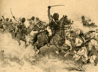 Carica della cavalleria alla battaglia di Miani Meeanee, Sindh, India
