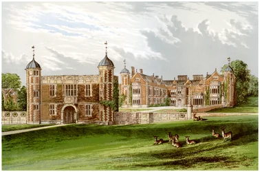 Charlecote Park, Warwickshire, casa della famiglia Lucy, c1880