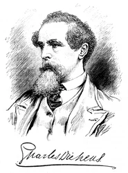 Charles Dickens, romanziere e giornalista inglese, c1860s