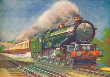 Cheltenham Flyer, G.W.R., che raccoglie acqua a Goring, 1940