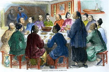 Cena cinese Chow-chow a Hong Kong