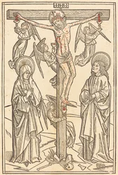 Cristo sulla croce con angeli