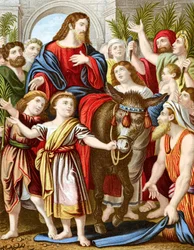 Cristo che entra a Gerusalemme su un asino, c1860