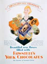 Pubblicità natalizia per i cioccolatini Rowntrees York