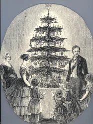 Natale con la Regina Vittoria, il Principe Alberto, i loro figli e la madre della Regina Vittoria, nel 1848