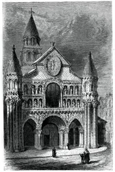 Chiesa di Notre Dame de la Grande, Poitiers, Francia, XII secolo, 1870