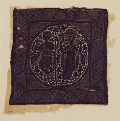Frammento di tessuto con Venere e Enea