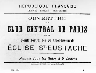 Club Central de Paris, dai manifesti politici francesi della Comune di Parigi, maggio 1871