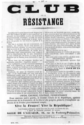Club de la Résistance, dai manifesti politici francesi della Comune di Parigi, maggio 1871