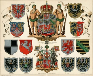 Stemma del Regno di Prussia e province Meyers Großes Konversations-Lexikon, 1883