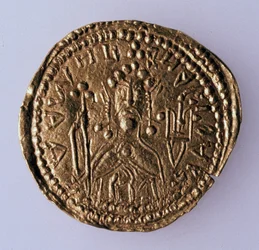 Moneta Zlatnik del Gran Duca Vladimir Svyatoslavich Verso: Ritratto del sovrano, 980-1015
