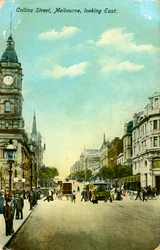 Collins Street, vista verso est, Melbourne, Victoria, Australia, c1900s