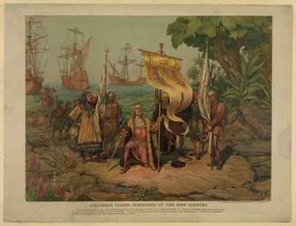 Colombo prende possesso del nuovo paese, 1893