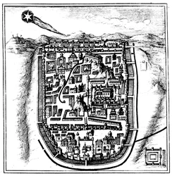 Cometa del 66 d.C. Halley su Gerusalemme, 1666
