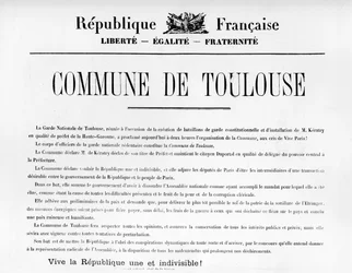 Comune di Tolosa, dai manifesti politici francesi della Comune di Parigi