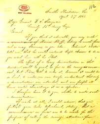 Copia contemporanea della lettera di U. S. Grant, Smith