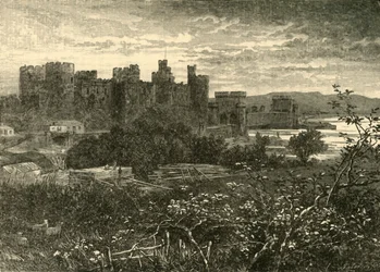 Castello di Conway, dalla strada per Llanrwst, 1898