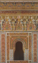 Cornice e finestra al centro della facciata della Moschea, 1907