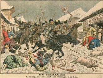 Cosacchi che terrorizzano un villaggio coreano, Guerra russo-giapponese