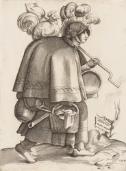Tavola di costume: moglie di un guerriero dalla Germania, ca. 1558-70