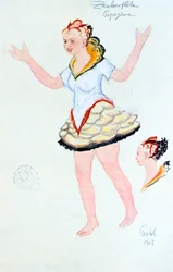 Costume design per Papegena, 1913