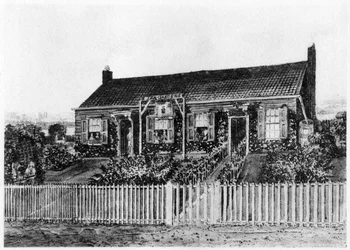 Cottage sul sito di Eaton Square, Londra, c inizio XIX secolo 1907