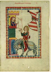 Conte Konrad von Kirchberg dal Codex Manesse, tra il 1305 e il 1340