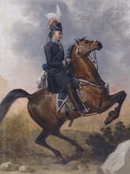 Conte Matvei Ivanovich Platov, 1757-1818, a cavallo, 1800s