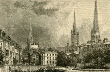 Coventry - Le guglie di Trinity, St. Michaels e Christ Church, 1898