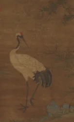 Gru in un boschetto di bambù, XIV-inizio XV secolo