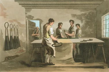 Taglio della lana per ottenere un pelo uniforme dopo che è stato sollevato